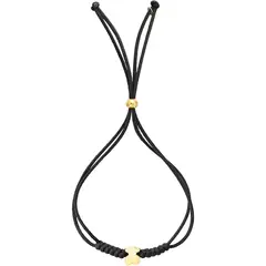 TOUS - Pulsera de oro motivo oso y nylon en color negro Sweet Dolls