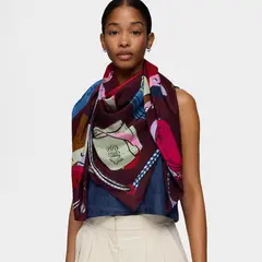 TOUS - Pañuelo cuadrado burdeos Audree