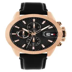 TOMMY HILFIGER - Reloj Hombre 1792194 . Reloj Cuero Negro