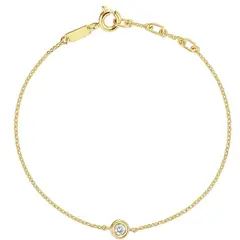 TOUS - Pulsera cadena con baño de oro 18 kt sobre plata y diamante creado en laboratorio Line LGD
