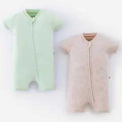 BABY FRESH - Pijama Con cierre para Unisex bebés (0 a 2 años) Pack de 2 unidades Tiro medio de Algodón