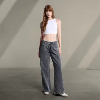 SYBILLA - Jean Super Wide leg Mujer Tiro bajo