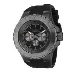 INVICTA - Reloj Hombre Aviator . Reloj Silicona Negro