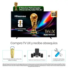 HISENSE - Televisor | | 116 pulgadas | 4K UHD | RGB-MiniLED ULED 165Hz | 116 UX
