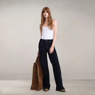 DENIMLAB - Jean Wide leg Mujer Tiro alto de Algodón