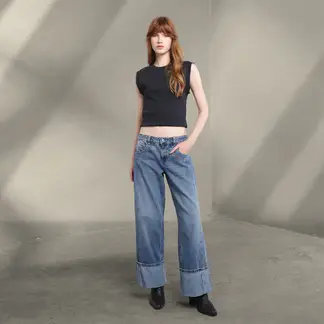 DENIMLAB - Jean Wide leg Mujer Tiro bajo
