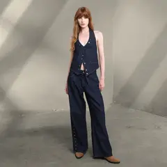 DENIMLAB - Chaleco Mujer con Taches Slim fit de Algodón