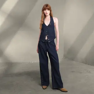DENIMLAB - Chaleco Mujer con Taches Slim fit de Algodón