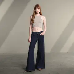 SYBILLA - Jean Wide leg Mujer Tiro bajo