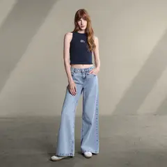 SYBILLA - Jean Super Wide leg Mujer Tiro bajo