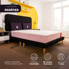 ESSENZA - Colchón Queen Firmeza Medio Resortes MEDALLON 160 x 190 Solo