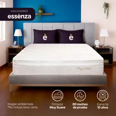 ESSENZA - Colchón King Firmeza Ultra suave Resortes Pocket ROYAL CLOUD 200 x 200 Almohadas