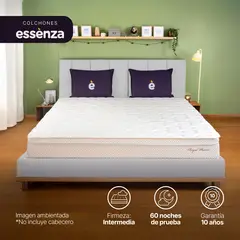 ESSENZA - Colchón con base cama Doble Firmeza Firme Resortes Pocket ROYAL PRINCE 140 cm x 190 cm Mueble