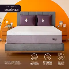 ESSENZA - Colchón con base cama Doble Firmeza Medio Resortes Pocket BALANZZE+BASE 140 cm x 190 cm Mueble