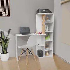 DKO DESIGN - Escritorio con repisas 140 x 142 x 40 cm + Silla