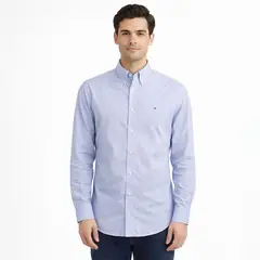 TOMMY HILFIGER - Camisa Hombre Manga Larga de Algodón