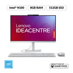LENOVO - Computador A100 | Intel N100 | 8GB de RAM | 512GB SSD de Almacenamiento | Windows 11 | Pantalla 23.8 pulgadas | Incluye Mouse y Teclado | A100 | All In One | Todo en Uno