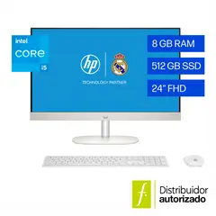 HP - All-In-One 24-Cr0350La PC Windows 11 Home Single Language 23.8" Intel® Core¿ I5 8GB RAM 512GB SSD FHD Blanco Nácar