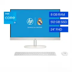 HP - Computador Todo en Uno | Intel Core i5 | 8 GB RAM | 512 GB SSD Almacenamient | Windows 11 Home | All-In-One 24-Cr0350La |