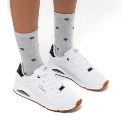 SKECHERS - Tenis moda Uno Gen 1 Studded Gal Niño Blancos
