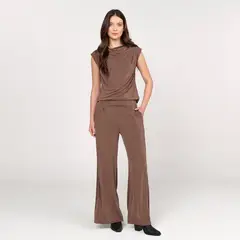 BASEMENT - Pantalón Palazzo Mujer Tiro alto