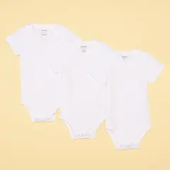 YAMP - Bodies para bebé Unisex Pack de 3 unidades Manga corta de Algodón peruano