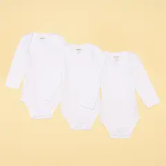 YAMP - Bodies para bebé Unisex Pack de 3 unidades Manga larga de Algodón peruano
