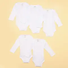 YAMP - Bodies para bebé Unisex Pack de 5 unidades Manga larga de Algodón peruano