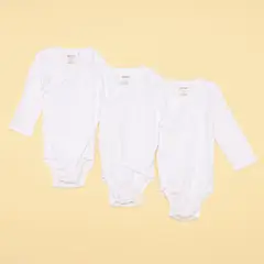 YAMP - Bodies para bebé Unisex Pack de 3 unidades Manga larga de Algodón peruano