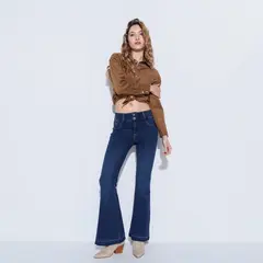 MOSSIMO - Jean Flare Mujer Tiro alto de Algodón