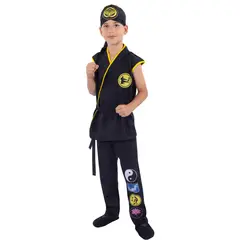 FANTASTIC NIGHT - Disfraz para niño karateca negro profesión fantasía