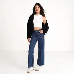 SYBILLA - Jean Culotte Mujer Tiro alto