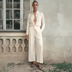 MANGO - Camisa Mujer Manga larga de Algodón