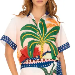 MILONGA - Salida de baño Camisa Resort con estampado Dolce Vita