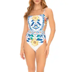 MILONGA - Vestido de baño Trikini con flores Dolce Vita