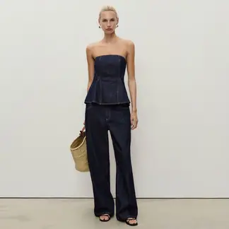 MANGO - Jean Recto Mujer Tiro medio