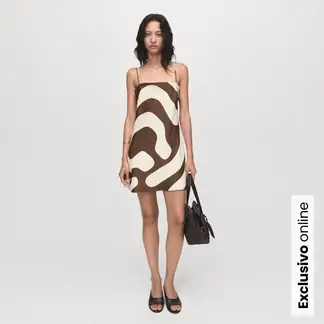 MANGO - Vestido Mujer Corto Casual con Estampado