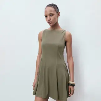 MANGO - Vestido Mujer Corto Casual de Algodón