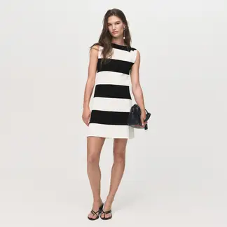 MANGO - Vestido Mujer Corto Casual de Rayas