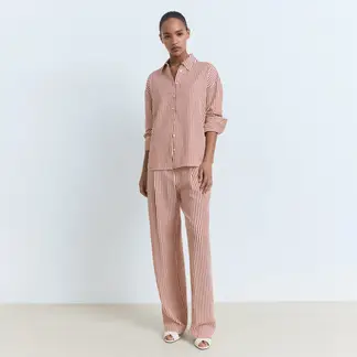 MANGO - Camiseta Mujer de Rayas Manga larga