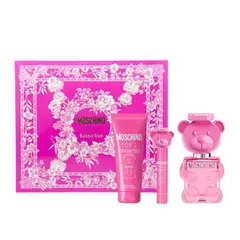 MOSCHINO - Set Perfume Mujer Toy 2 Bubble Gum Incluye Eros Pour Femme 100Ml , Gel de ducha 100Ml, Body Lotion 100Ml, Spray de viaje 5 ml