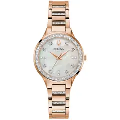 BULOVA - Reloj Mujer Crystal. Reloj Acero Inoxidable Oro Rosa 98X132