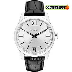 BULOVA - Reloj Hombre Modern. Reloj Cuero Negro 96A152