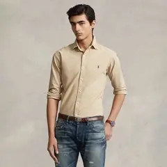 POLO RALPH LAUREN - Camisa Hombre Manga larga de Algodón