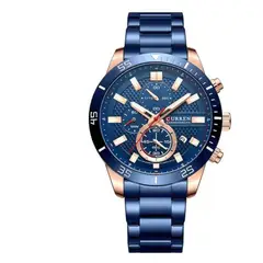 CURREN - Reloj Hombre 8417 . Reloj Acero Inoxidable Azul
