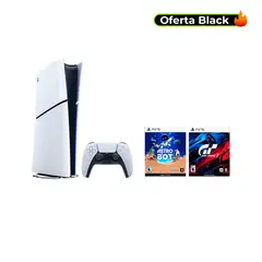 PLAYSTATION - Consola PS5 Slim Digital + 2 Videojuegos | 1TB de Almacenamiento | Edición Digital | 5 | Videojuegos Incluidos Astro Bot y Gran turismo 7