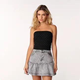 SYBILLA - Blusa Mujer Con aplique Sin mangas de Algodón