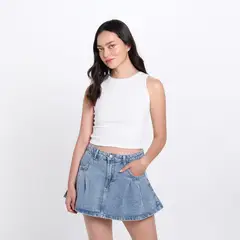 SYBILLA - Top esqueleto Mujer con Tachas Sin mangas de Algodón