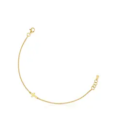 TOUS - Pulsera Cadena Cruz Con Baño De Oro 18 Kt Sobre Plata Motivos