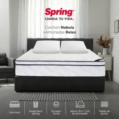 COLCHONES SPRING - Colchón Spring Doble Firme Ortopédico Resortado Nebula 140 x 190 cm + 2 Almohadas